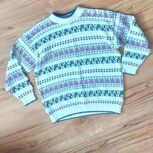 Vintage 80s/90s Grace Cottage core mock beck knit sweater.